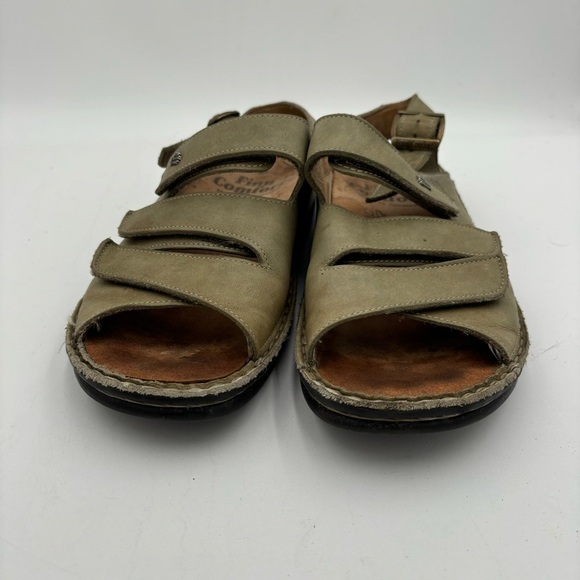 Finn Comfort Women’s 38 Green Leather Made in Germany Sylt Sandals - Picture 3 of 7